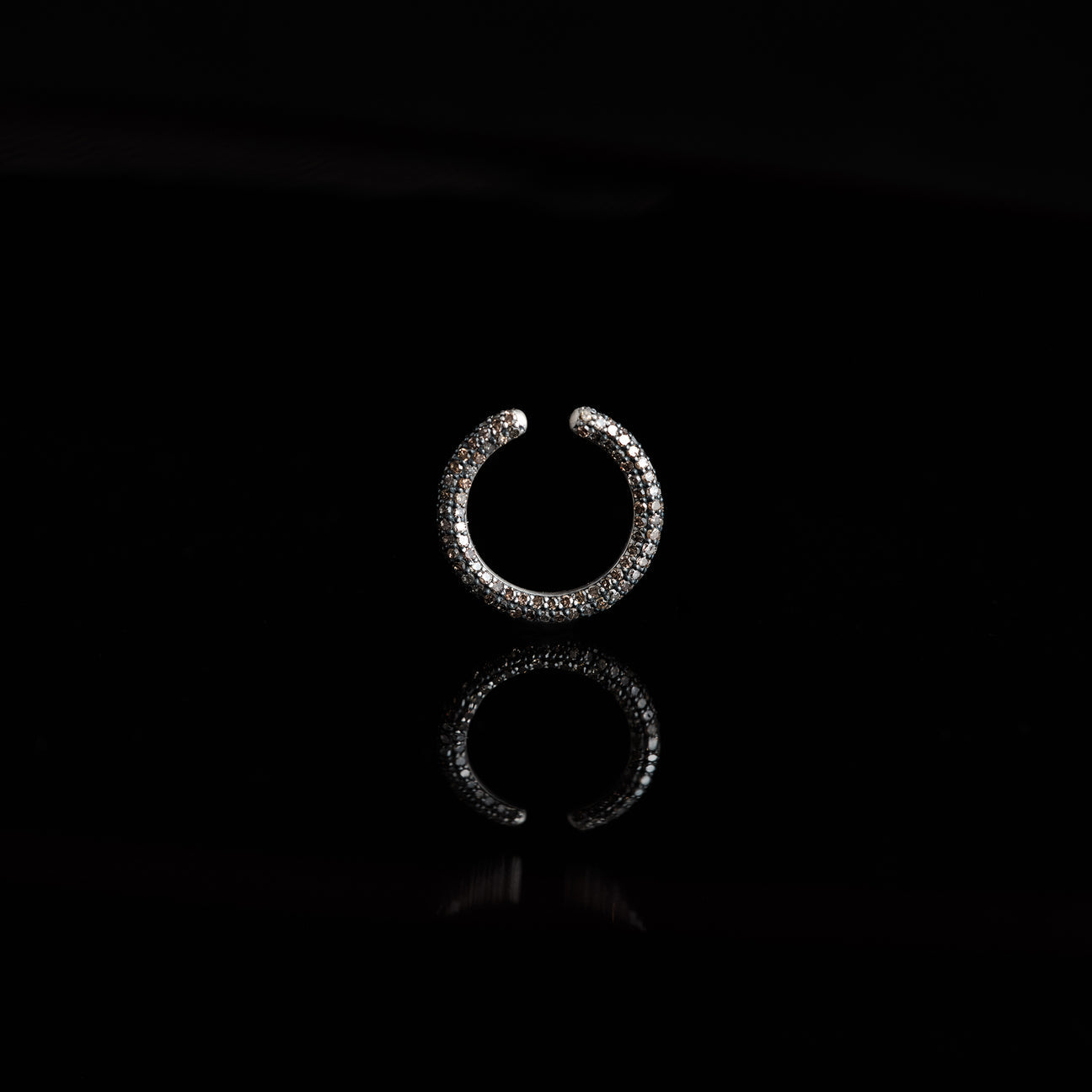 sharanpoi / シャランポワ あわゆき silver925 pave brown diamonds earcuff ring