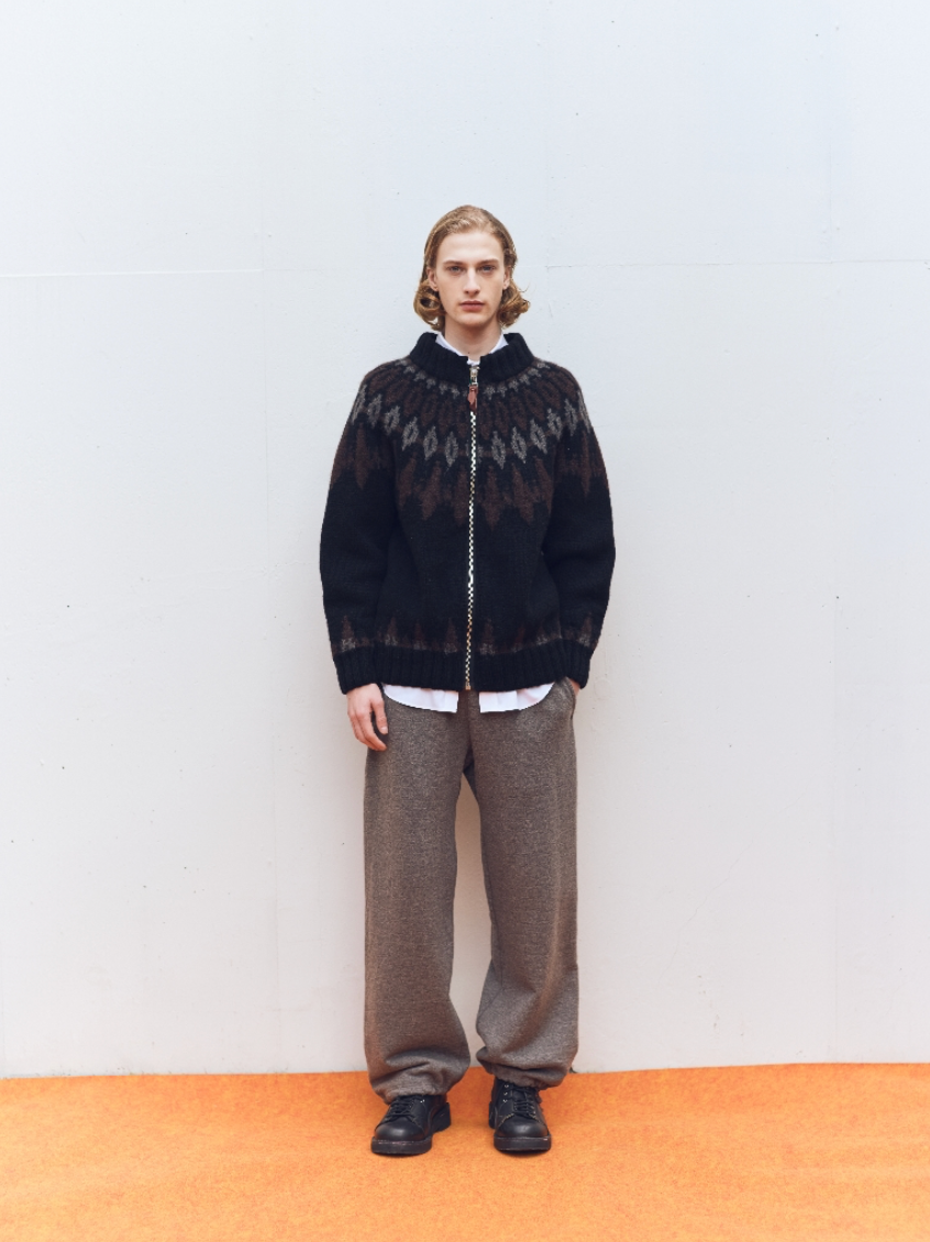 slopeslow / スロープスロー "Lopi sweater zip jacket”