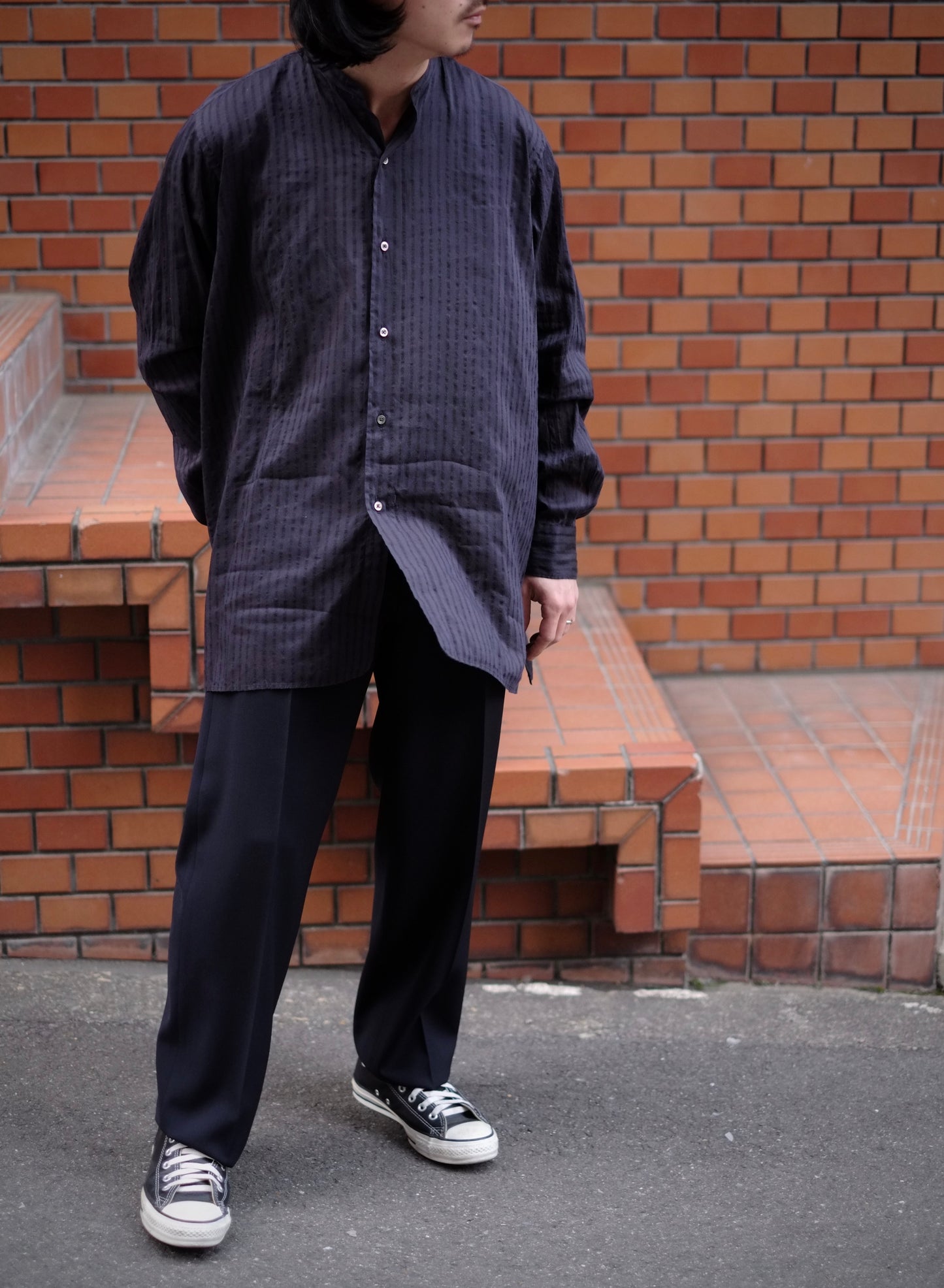 25SS HEUGN / ユーゲン "Morris LINO Silk Jqd / SHIRT104 “