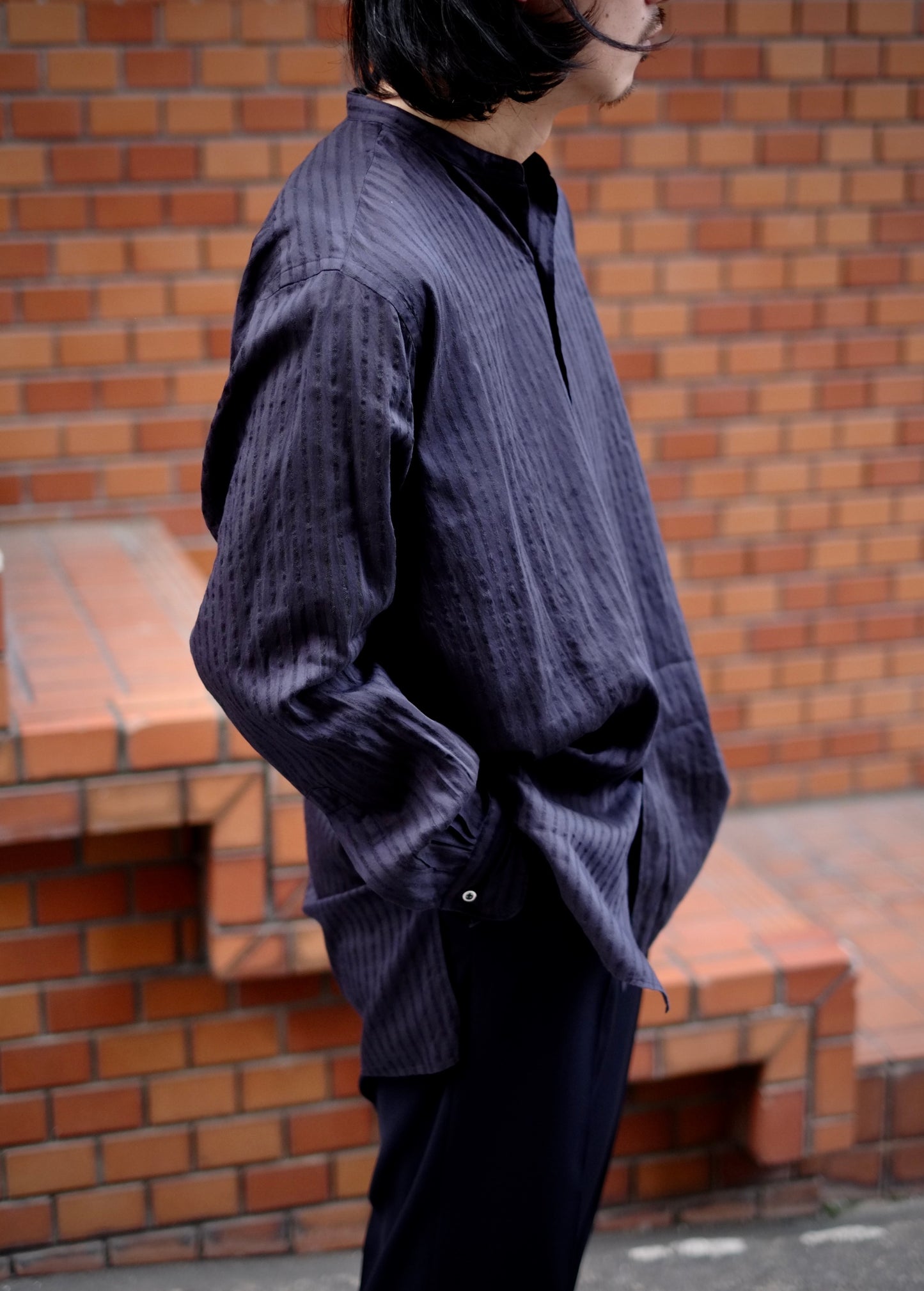 25SS HEUGN / ユーゲン "Morris LINO Silk Jqd / SHIRT104 “