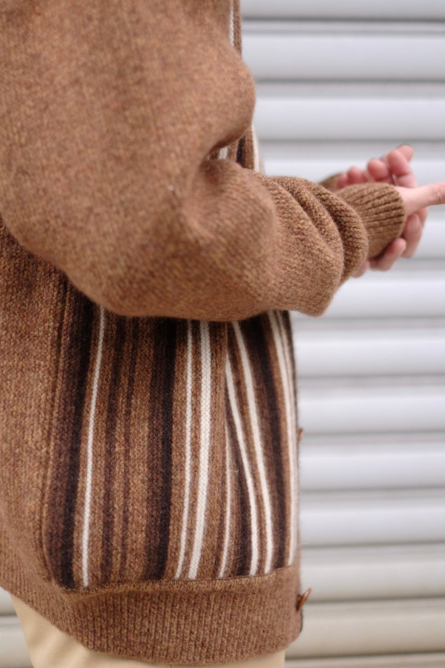 slopeslow / スロープスロー "links stripes cardigan”