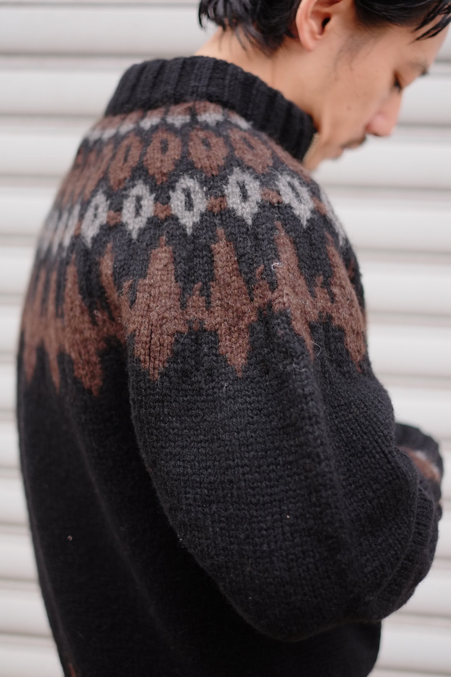 slopeslow / スロープスロー "Lopi sweater zip jacket”