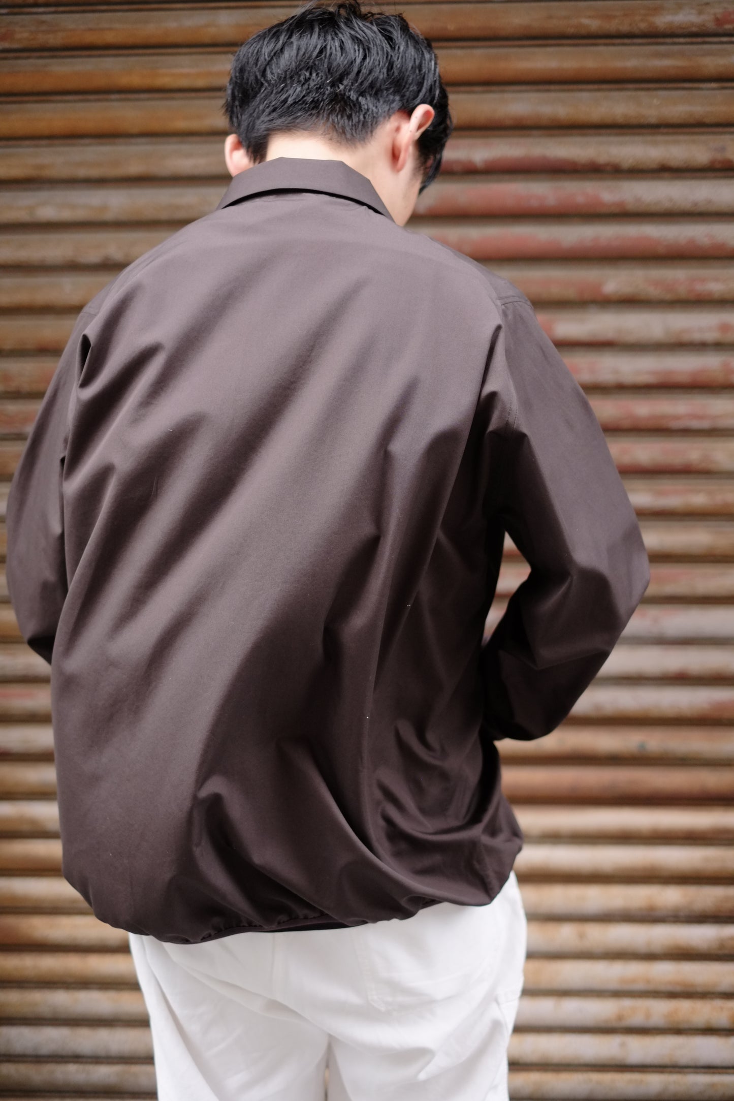 KIMURA / キムラ "cardigan shirt with collar"