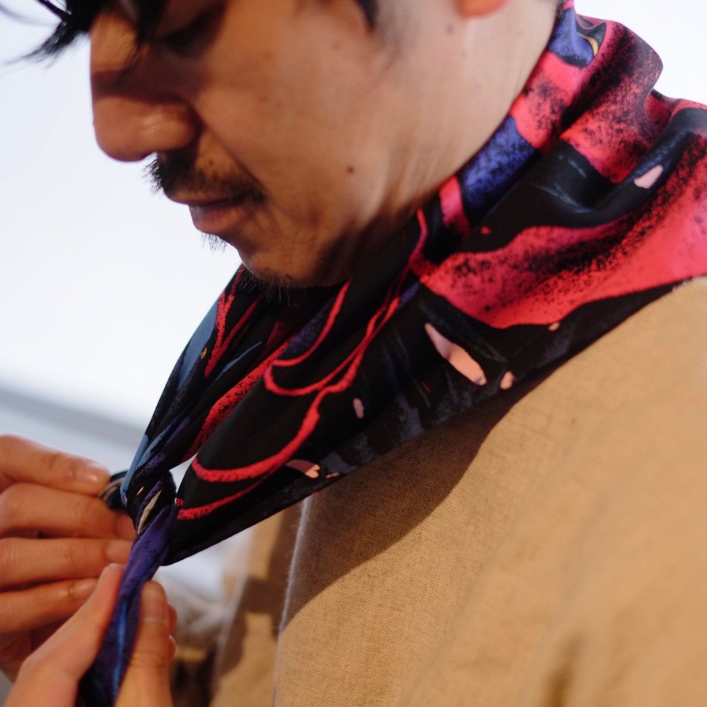 The Inoue Brothers / イノウエブラザーズ"JULIEN COLOMBIER VERTICAL SOFT Scarf Small"