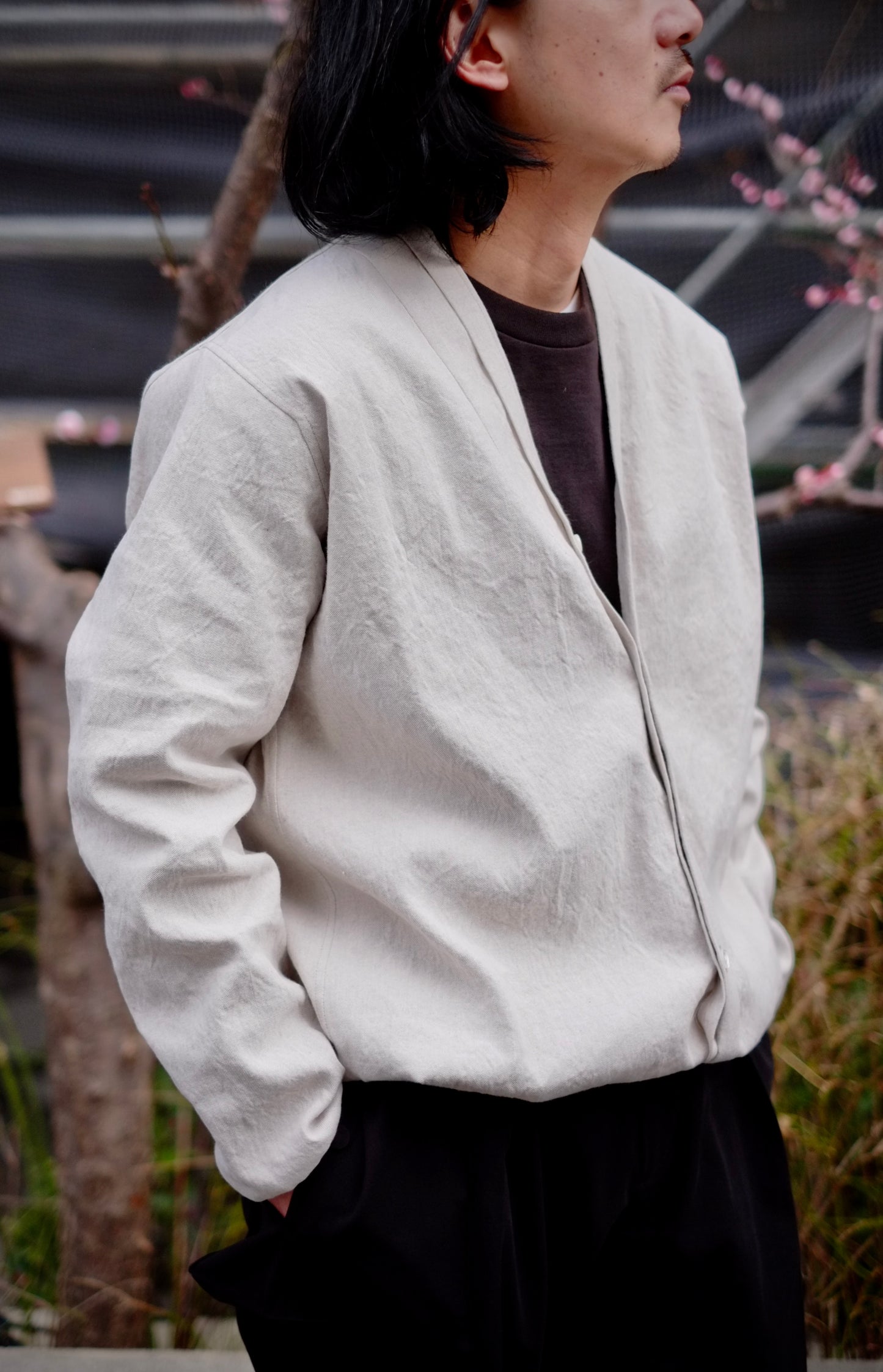 KIMURA / キムラ "Narrowing cardigan Oxford Washed"