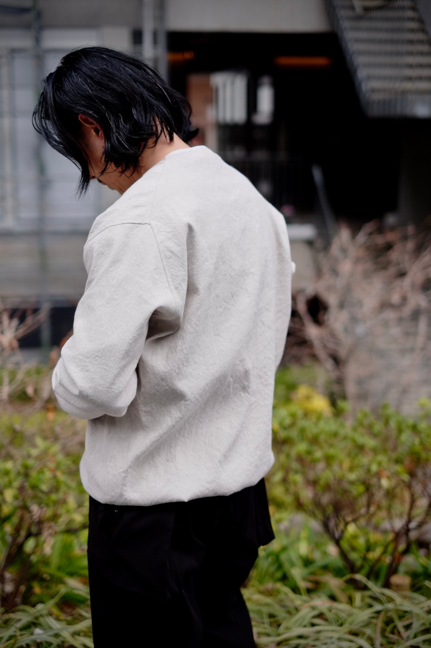 KIMURA / キムラ "Narrowing cardigan Oxford Washed"