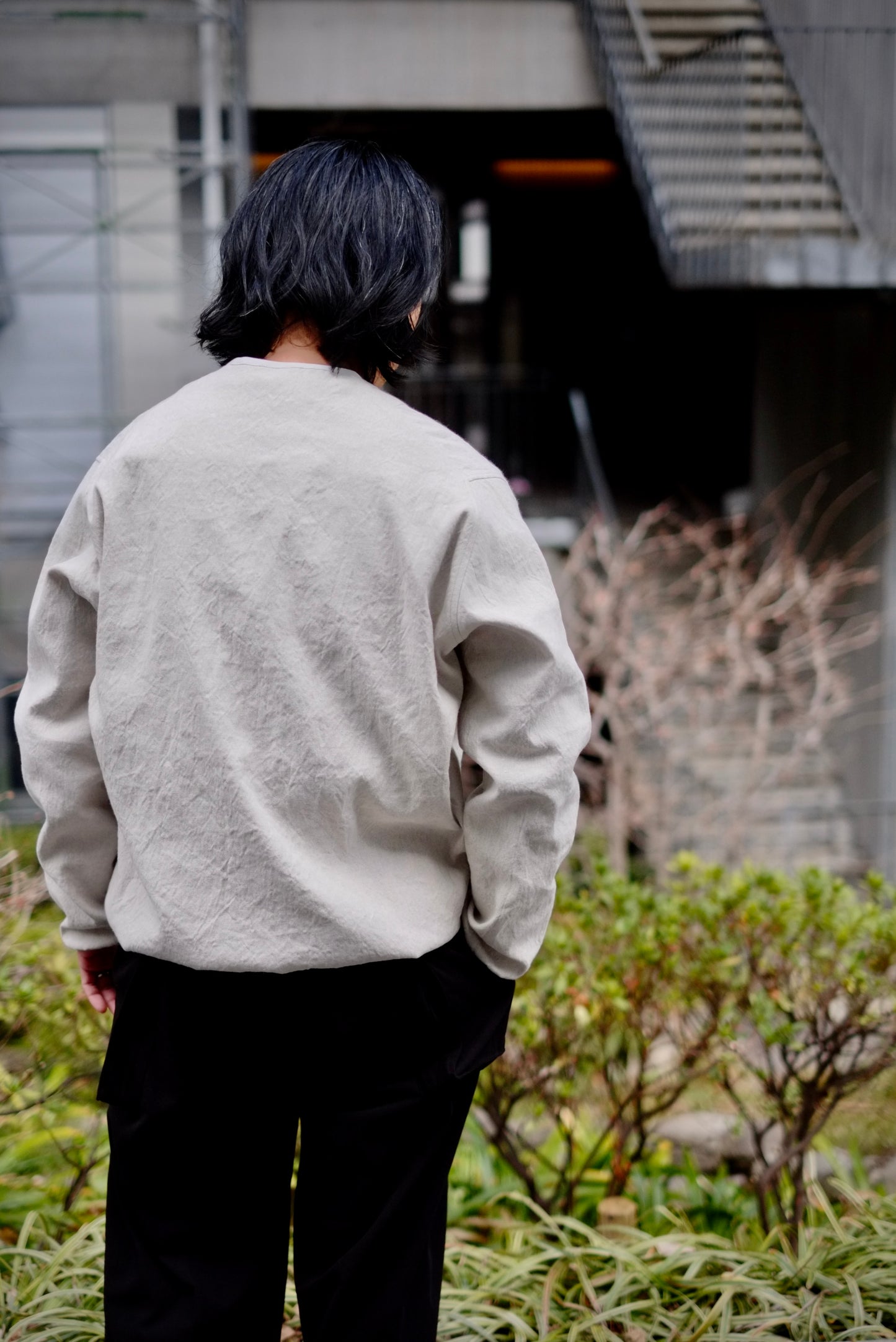 KIMURA / キムラ "Narrowing cardigan Oxford Washed"