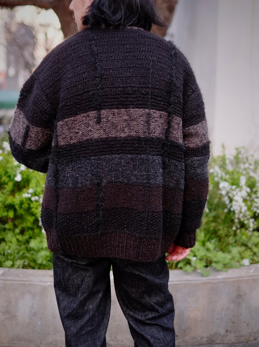 SARTO - Mohair cotton slub yarn mix cardigan(HAND KNITTING)
