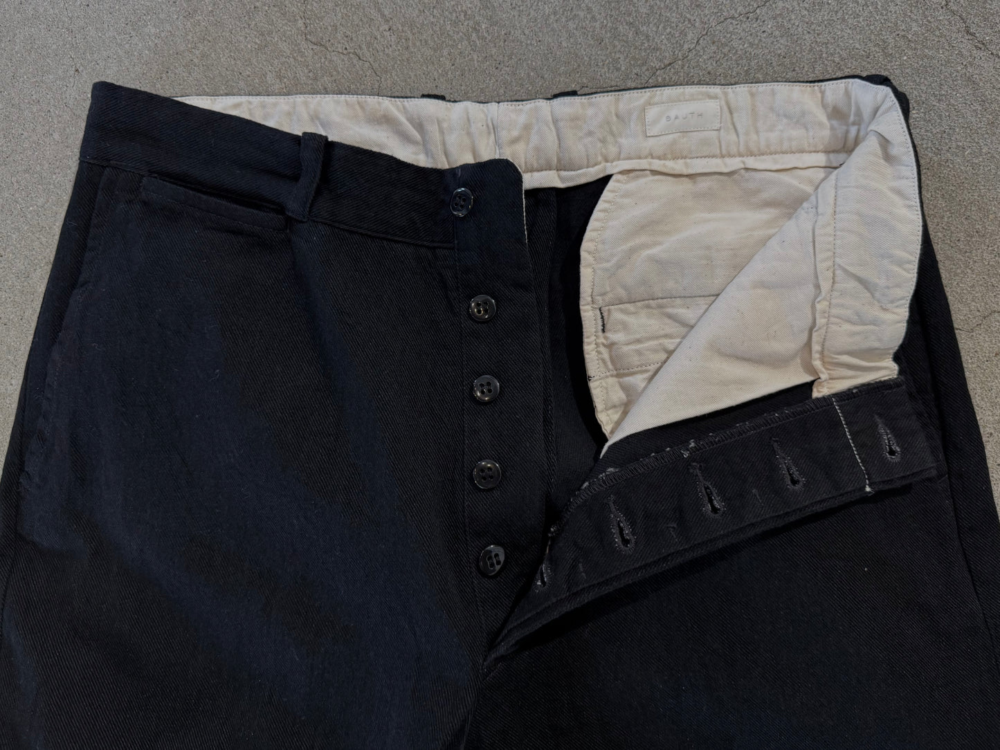 25AW BAUTH - BLACK TWILL TROUSERS