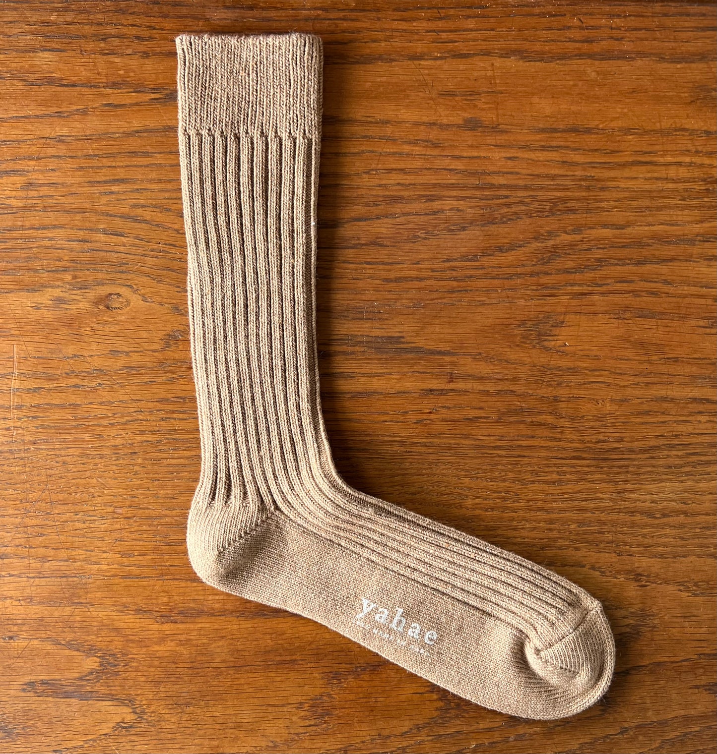 yahae / ヤハエ "ORGANIC COTTON BLENDED YAK RIBBED SOCKS"