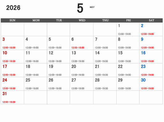 5月営業時間