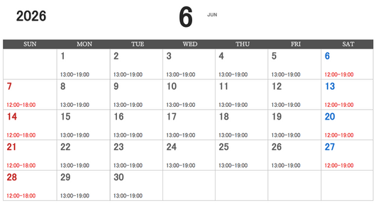 6月営業時間