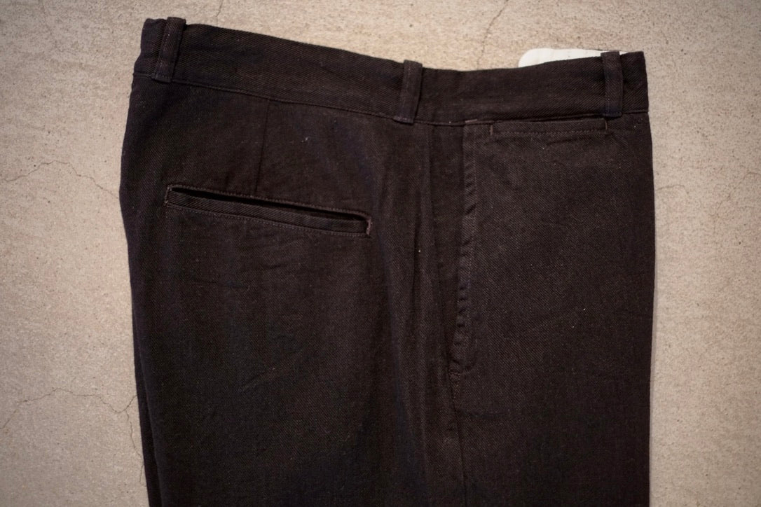 25AW BAUTH - BLACK TWILL TROUSERS