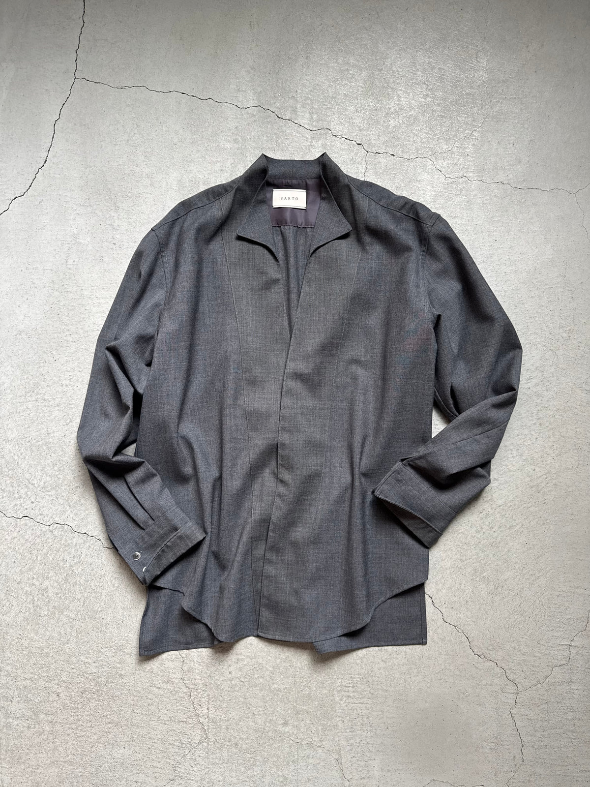 SARTO - HIGH TWIST WOOL WING COLLAR SHIRT