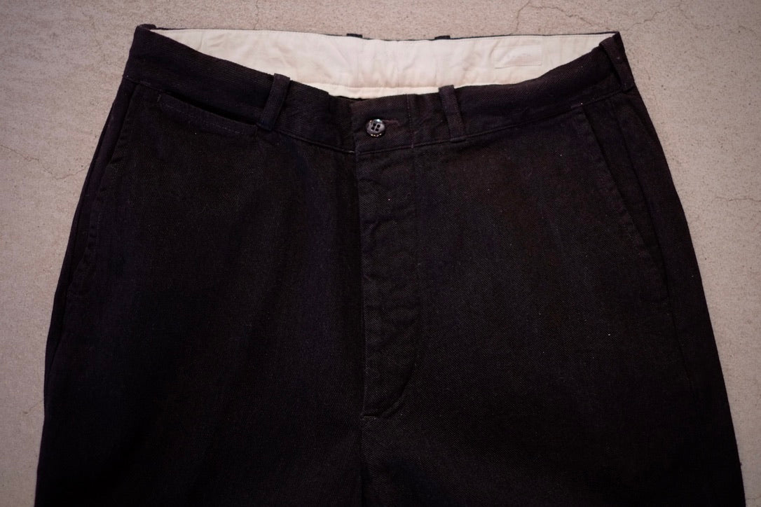 25AW BAUTH - BLACK TWILL TROUSERS