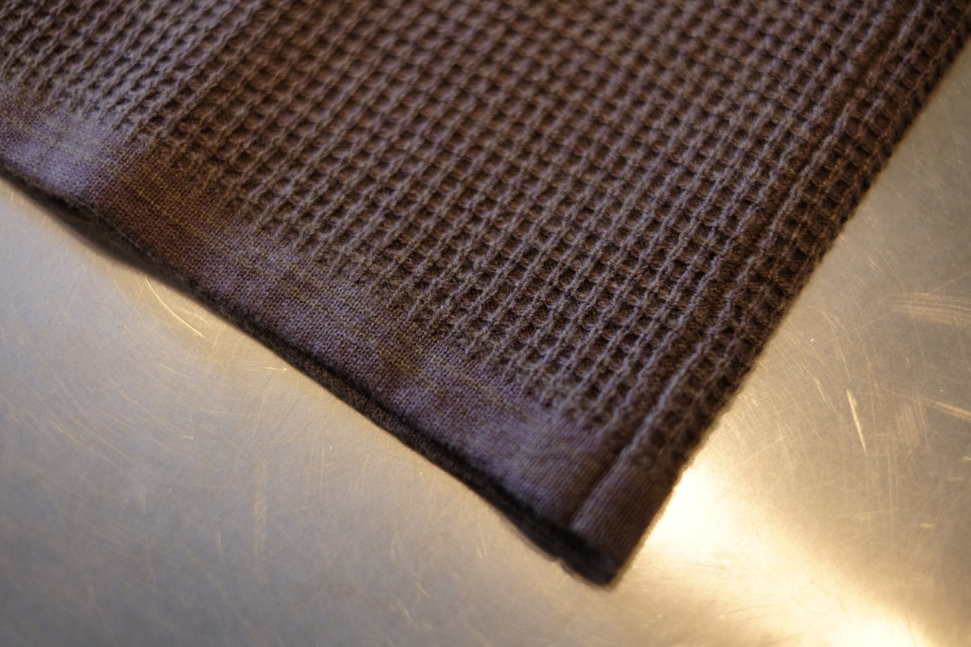 MotivMfg Micro Waffle Thermal Knit - Bark Wool Linen Cotton Micro