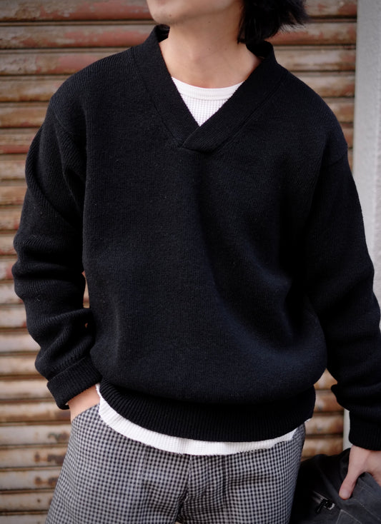 slopeslow / スロープスロー "Cross V neck sweater"