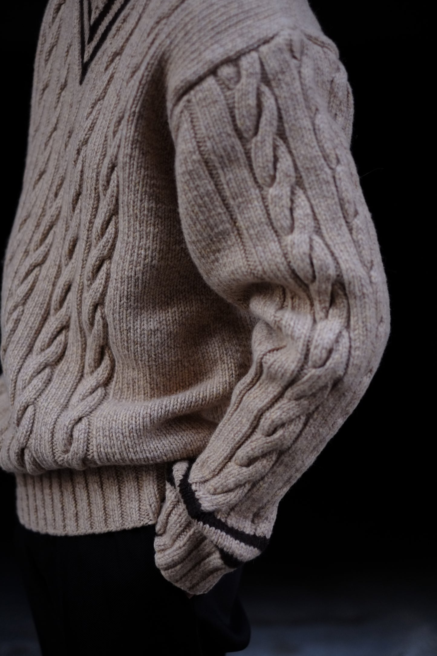 slopeslow / スロープスロー "cricket sweater hand knitting”