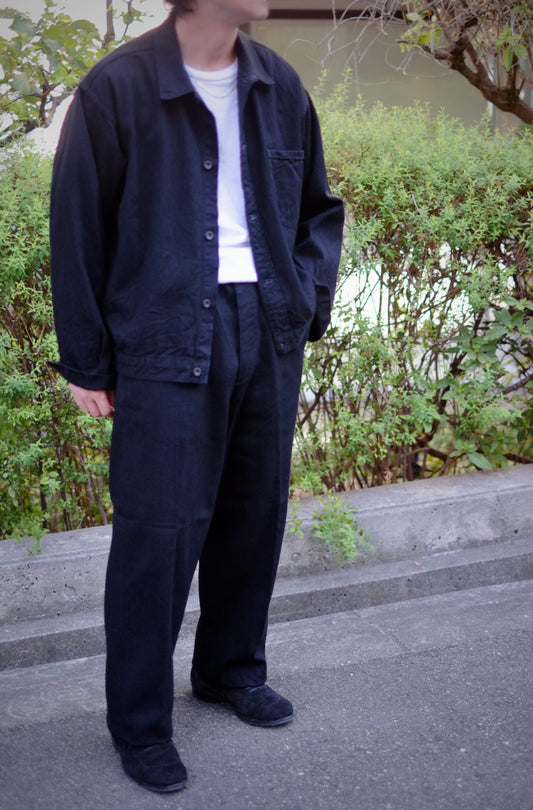 25AW BAUTH - BLACK TWILL TROUSERS