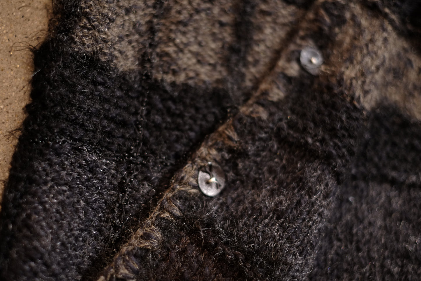 SARTO - Mohair cotton slub yarn mix cardigan（HAND KNITTING）