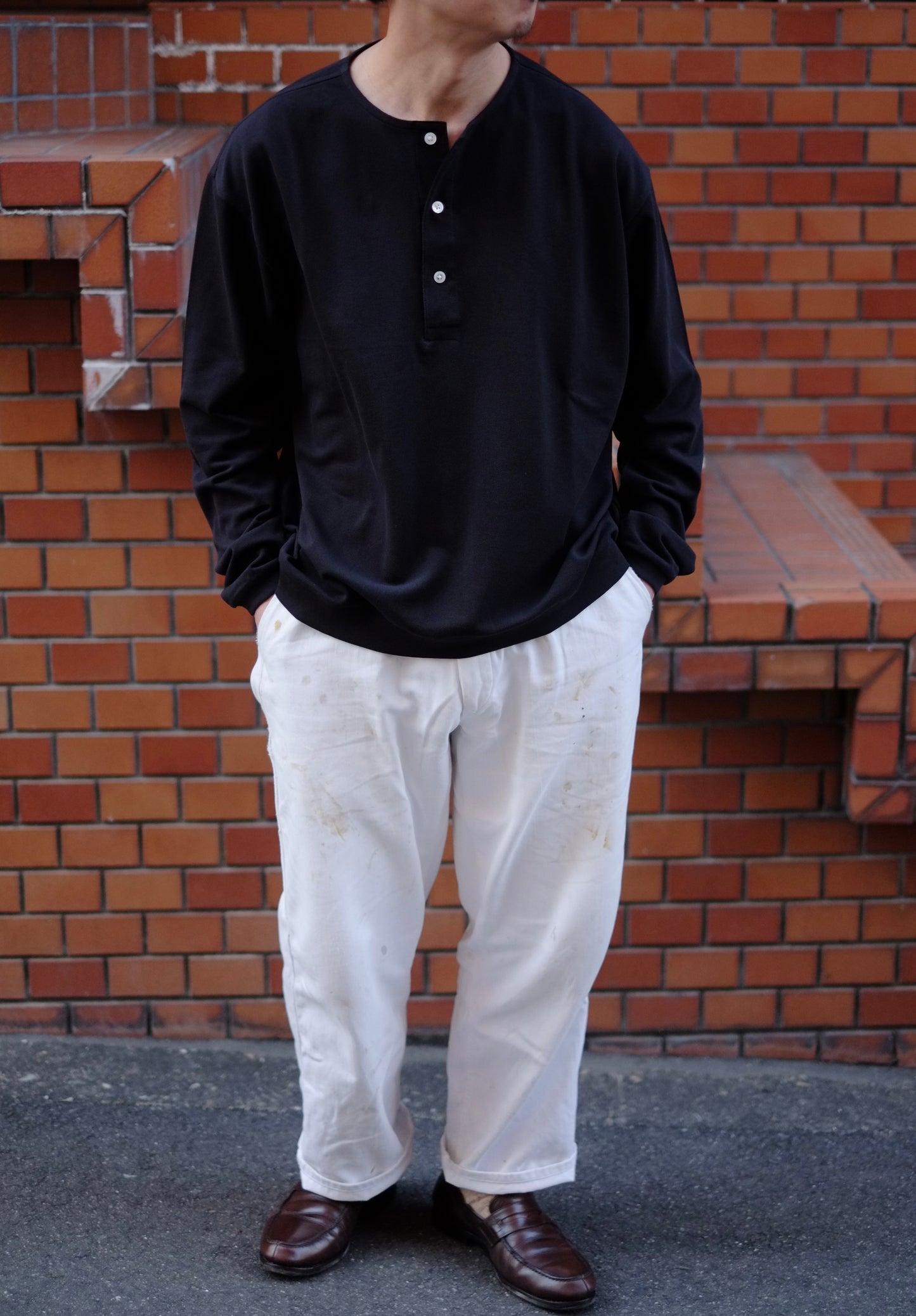 the bes - エイルスーピマピケヘンリーネックL/S