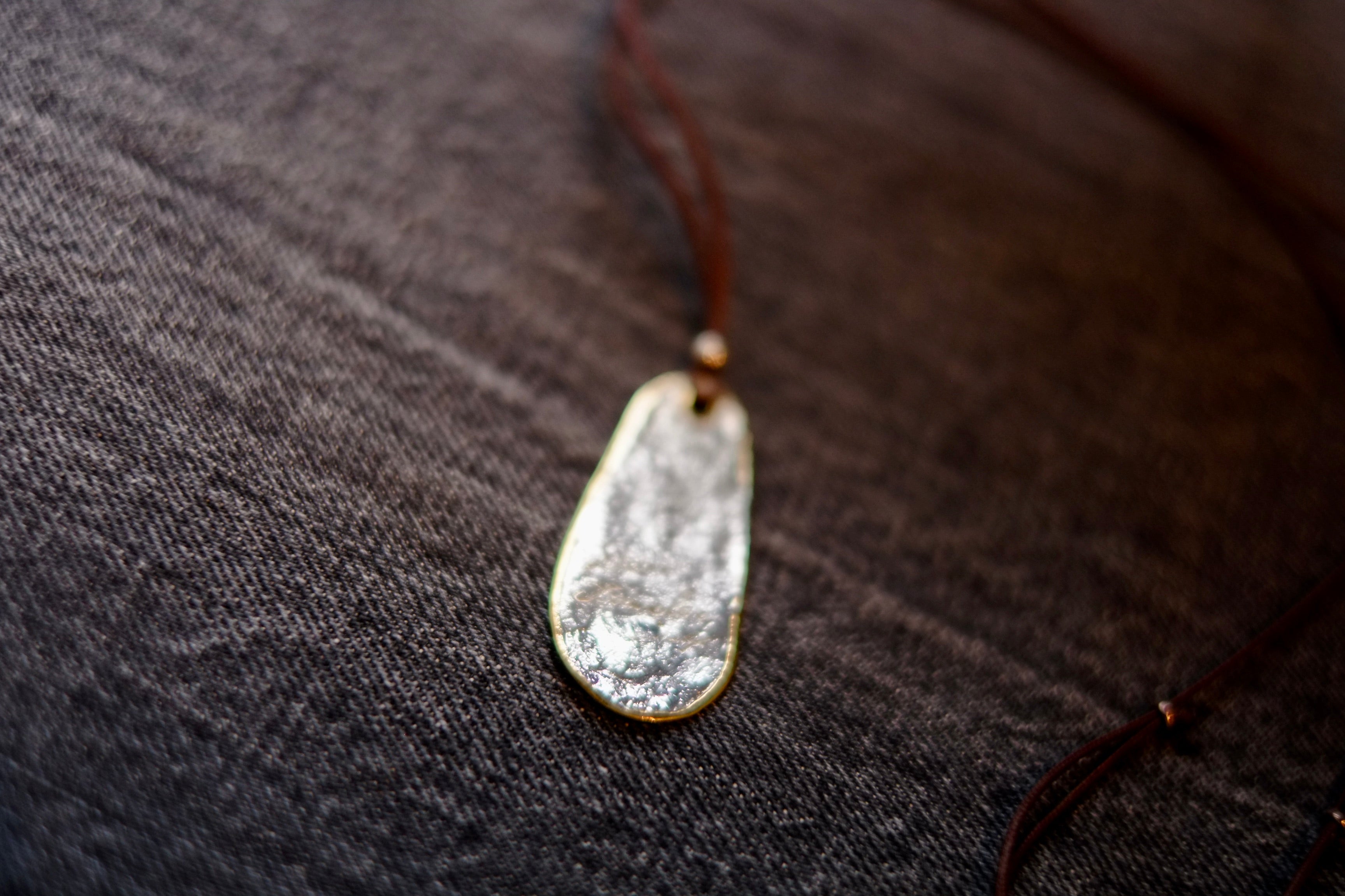 Taupe D motoike - Island Cord Necklace”Oval