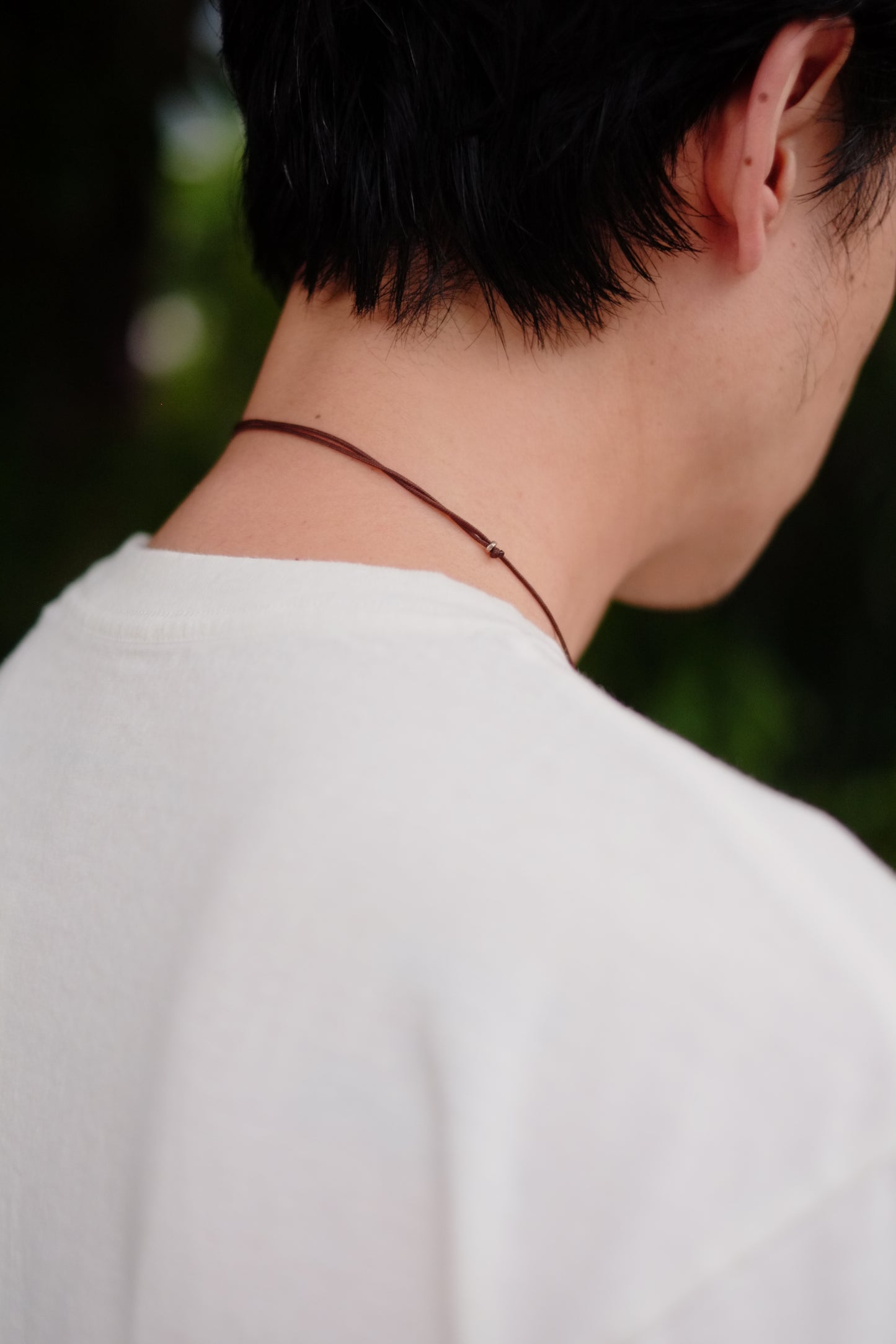 Taupe D motoike - Island Cord Necklace "Oval"