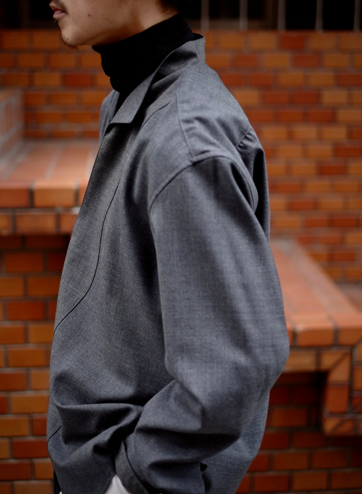 SARTO - HIGH TWIST WOOL WING COLLAR SHIRT