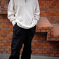 WASEW - ROUGH HALF ZIP SWEAT SHIRT