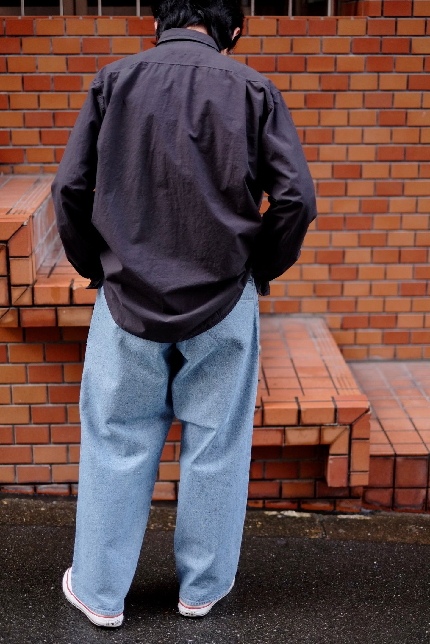 25AW Motiv Mfg - Pleat denim Trousers (Lt indigo)