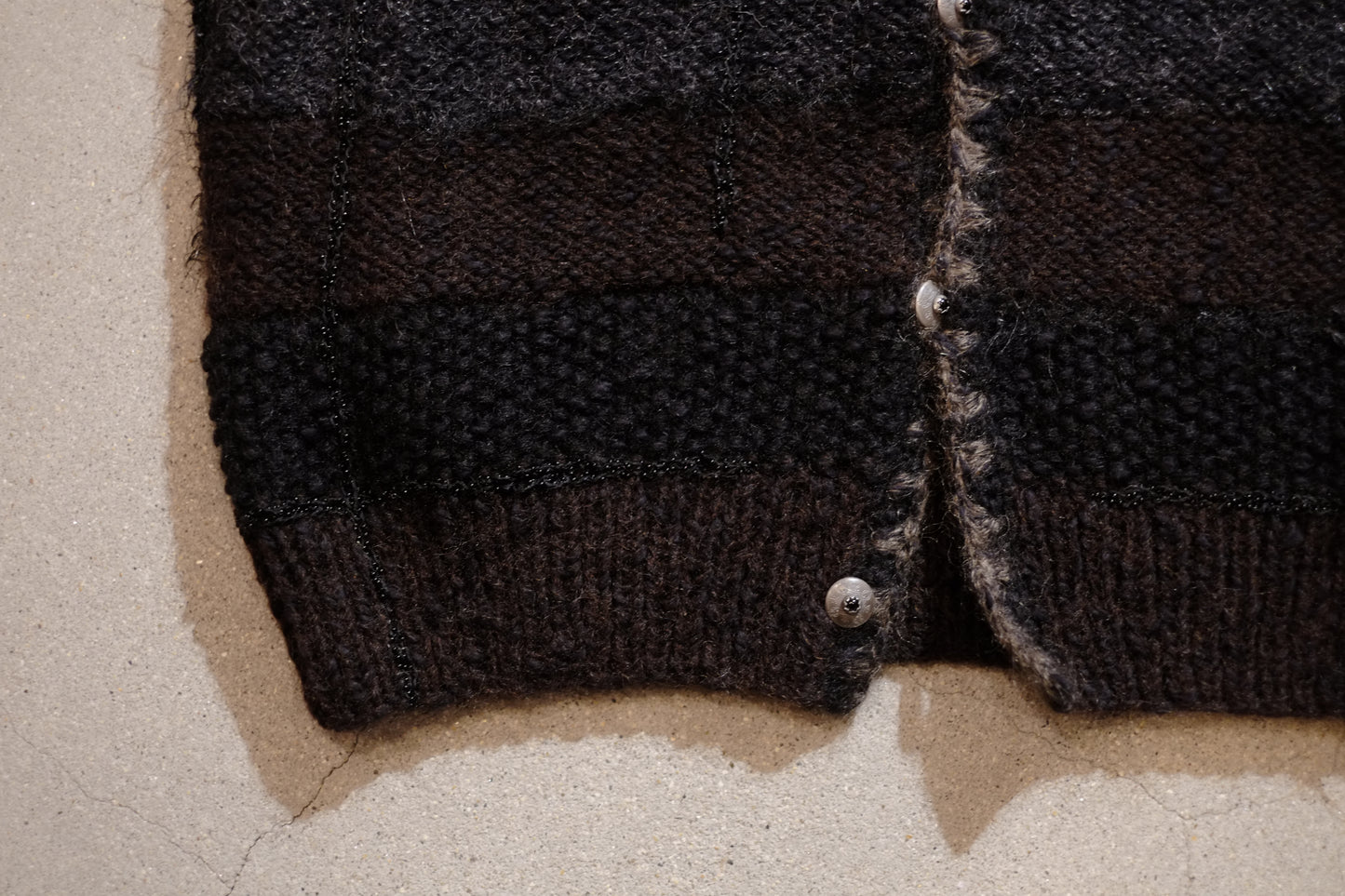 SARTO - Mohair cotton slub yarn mix cardigan（HAND KNITTING）