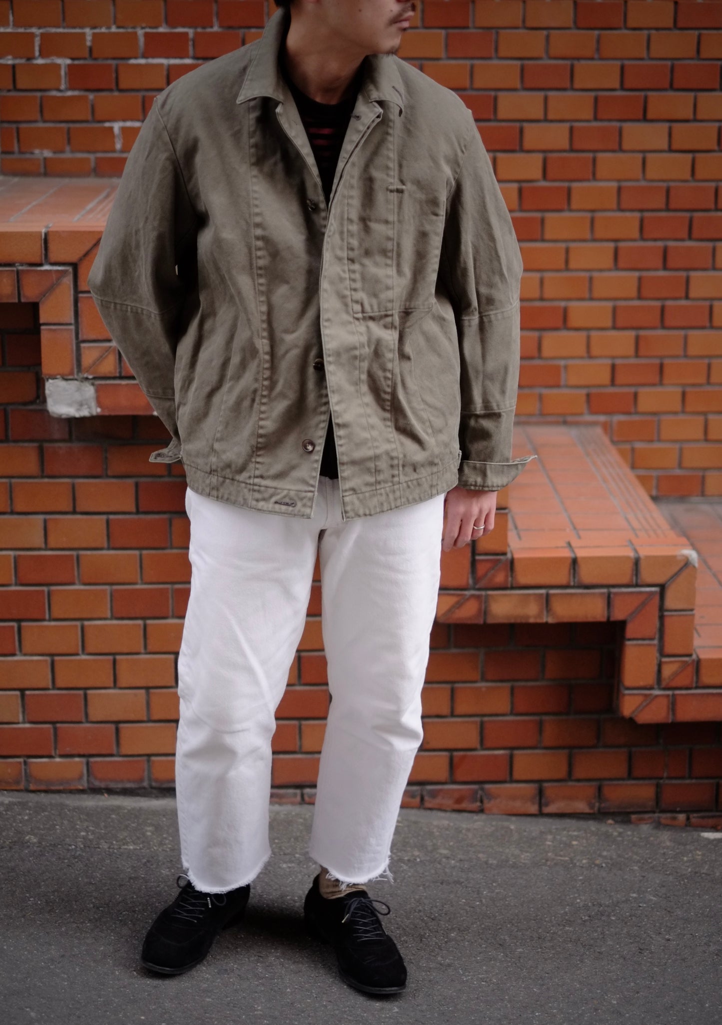 26SS HEUGN - COTTON over dye military / COAT091