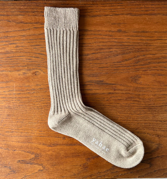 yahae - ORGANIC COTTON BLENDED YAK RIBBED SOCKS