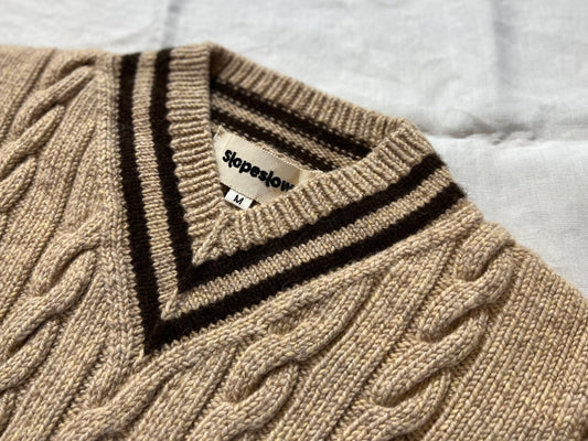 slopeslow / スロープスロー "cricket sweater hand knitting”